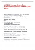 CAPS 391 Nervous System Exam Questions with complete solutions &lpar;2024-2025&rpar;&period;