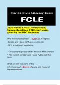   2024 Florida Civics Literacy Exam&comma; Sample Questions&comma; FCLE court cases given by the MDC bootcamp  Who makes federal laws&quest; - Ans>>>-Congress -Senate and House &lpar;of Representatives&rpar; -&lpar;U&period;S&period; or national&rpar; legislature  &plus; The current speaker of the hous