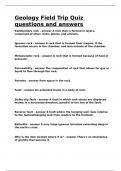 Geology Field Trip Quiz questions and answers&period;
