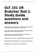GLY 101 UB Bratcher Test 1 Study Guide questions and answers
