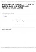 NGN HESI RN EXIT EXAM 2019 V1 &ndash;V7 WITH 160 QUESTIONS AND ANSWERS FOR EACH VERSION&sol; A&plus; GRADE ASSURED