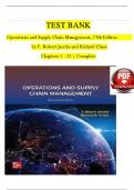 Test Bank For Operations and Supply Chain Management&comma; 17th Edition by F&period; Robert Jacobs&comma; Chapters 1 - 22  &vert; All Chapters&vert; LATEST