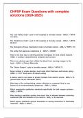 CHFSP Exam Questions with complete solutions &lpar;2024-2025&rpar;&period;