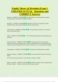 Family Theory & Dynamics Exam 1 UPDATED ACTUAL Questions and  CORRECT Answer