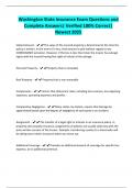 Washington State Insurance Exam Questions and Complete Answers&vert; Verified 100&percnt; Correct&vert; Newest 2025