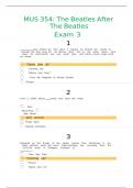 MUS 354&colon; The Beatles After The Beatles Exam 3 &vert; Already Graded A