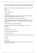 MUSCULOSKELETAL EXAM QUESTIONS & ANSWERS