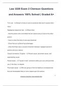 Law 3220 Exam 2 Clemson Questions and Answers 100&percnt; Solved &vert; Graded A&plus;