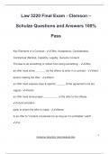 Law 3220 Final Exam - Clemson &ndash; Schulze Questions and Answers 100&percnt; Pass