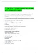 CLTM ASET Bonus Questions with All Correct Answers 