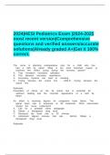 2024 HESI Pediatrics Exam questions with correct answers