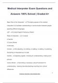 Medical Interpreter Exam Questions and Answers 100&percnt; Solved &vert; Graded A&plus;