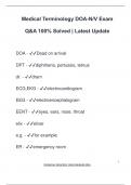 Medical Terminology DOA-N&sol;V Exam Q&A 100&percnt; Solved &vert; Latest Update