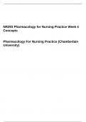 NR293 Pharmacology for Nursing Practice Week 4 Concepts   Pharmacology For Nursing Practice &lpar;Chamberlain University&rpar;
