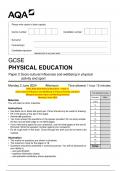 2024&lowbar;AQA-GCSE Physical Education &ndash; Paper 2&colon;  Socio-Cultural Influences and Wellbeing in Physical Activity and Sport  &lpar;Merged Question Paper and Marking Scheme&rpar;  Monday 3 June 2024 