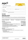 2024&lowbar;AQA-GCSE Sociology &ndash; Paper 2&colon; The  Sociology of Crime and Deviance and Social  Stratification  &lpar;Merged Question Paper and Marking Scheme&rpar; 