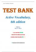 Test Bank for Active Vocabulary&colon; General and Academic Words 6th Edition by Amy Olsen&comma; Chapters 1-24