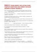 DHN 311 EXAM NEWEST 2025 ACTUAL EXAM COMPLETE QUESTIONS AND CORRECT DETAILED ANSWERS ALREADY GRADED A&plus;