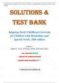 Instructor's Manual & Test Bank for Adapting Early Childhood Curricula for Children with Disabilities and Special Needs 10th Edition by Ruth Cook