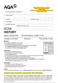 2024&lowbar;AQA-GCSE History &ndash; Paper 2   Section B&sol;A&colon; Norman England&comma;   c1066&ndash;c1100  &lpar;Merged Question Paper and Marking Scheme&rpar; 