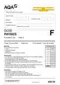 2024&lowbar;AQA-GCSE Physics &ndash; Foundation Tier   Paper 2   &lpar;Merged Question Paper and Marking Scheme&rpar;  Friday 14 June 2024      