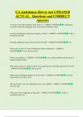 CA Ambulance Driver test UPDATED  ACTUAL Questions and CORRECT  Answers