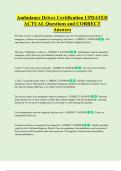 Ambulance Driver Certification UPDATED  ACTUAL Questions and CORRECT  Answers