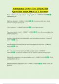 Ambulance Driver Test UPDATED  Questions and CORRECT Answers