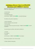 Ambulance Driver's Test CA UPDATED  Questions and CORRECT Answers