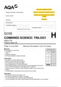 AQA-GCSE COMBINED SCIENCE&colon;  TRILOGY &ndash; HIGHER TIER PHYSICS PAPER 2H &vert;  MERGED QUESTION PAPER AND MARKING  SCHEME  JUNE 2024 