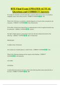 RTE Final Exam UPDATED ACTUAL  Questions and CORRECT Answers