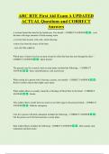 ARC RTE First Aid Exam A UPDATED  ACTUAL Questions and CORRECT  Answers