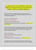ETS MAJOR FIELD TEST IN BUSINESS LATEST 2024  COMPLETE EXAM 450 PRACTICE QUESTIONS WITH  CORRECT VERIFIED ANSWERS&sol; GRADED A&plus;