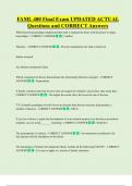 FAML 400 Final Exam UPDATED ACTUAL  Questions and CORRECT Answers
