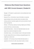 OKLAHOMA EXAM PACKAGE DEAL QUESTIONS AND VERIFIED ANSWERS 100&percnt; GUARANTEED PASS &vert; LATEST UPDATE