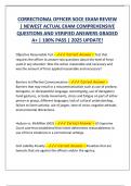 CORRECTIONAL OFFICER SOCE EXAM REVIEW  &vert; NEWEST ACTUAL EXAM COMPREHENSIVE  QUESTIONS AND VERIFIED ANSWERS GRADED  A&plus; &vert; 100&percnt; PASS &vert; 2025 UPDATE&excl;