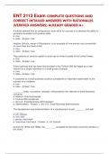ENT 2113 Exam COMPLETE QUESTIONS AND CORRECT DETAILED ANSWERS WITH RATIONALES &lpar;VERIFIED ANSWERS&rpar; ALREADY GRADED A&plus;