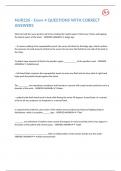 NUR226 - EXAM 4 QUESTIONS WITH CORRECT ANSWERS