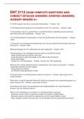 ENT 2113 EXAM COMPLETE QUESTIONS AND CORRECT DETAILED ANSWERS &lpar;VERIFIED ANSWERS&rpar; ALREADY GRADED A&plus;