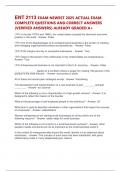 ENT 2113 EXAM NEWEST 2025 ACTUAL EXAM COMPLETE QUESTIONS AND CORRECT ANSWERS &lpar;VERIFIED ANSWERS&rpar; ALREADY GRADED A&plus;