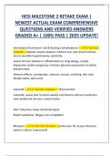 HESI MILESTONE 2 RETAKE EXAM &vert;  NEWEST ACTUAL EXAM COMPREHENSIVE  QUESTIONS AND VERIFIED ANSWERS  GRADED A&plus; &vert; 100&percnt; PASS &vert; 2025 UPDATE&excl;