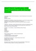 ASAP PACE Certification 2020 Exam Questions with All Correct Answers 