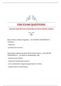 ENS EXAM QUESTIONS WITH GUARANTEED ACCURATE ANSWERS &vert;VERIFIED