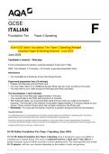 AQA-GCSE Italian Foundation Tier&colon; Paper 2 Speaking &lpar;Merged  Question Paper & Marking Scheme&rpar; - June 2024  June 2024 