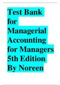 Managerial Accounting for Managers5th Edition By Noreen Test Bank