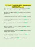 UCI Bio 93 Final UPDATED Questions and  CORRECT Answers