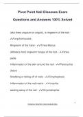 Pivot Point Nail Diseases Exam Questions and Answers 100&percnt; Solved