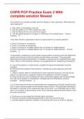 COPR PCP Practice Exam 2 With complete solution Newest