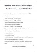 Saladino- International Relations Exam 1 Questions and Answers 100&percnt; Solved