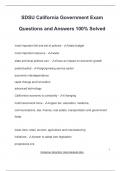 SDSU California Government Exam Questions and Answers 100&percnt; Solved